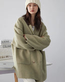 Oversized Drop-Shoulder Wool Blend Coat