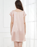 Mulberry Silk Flutter-Sleeve Mini Nightgown