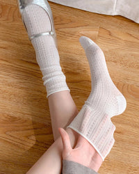 Lightweight Knit Hollow Crew Socks