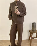 O Neck Sweater & Wide Leg Pants TrackSuit