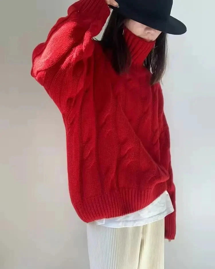 Fine Cashmere Turtleneck Knit Sweater