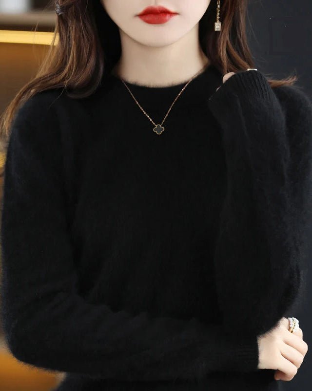 Mink Cashmere Crew Neck Knitted Sweater