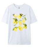 Lemon Print Knit Cotton Tee