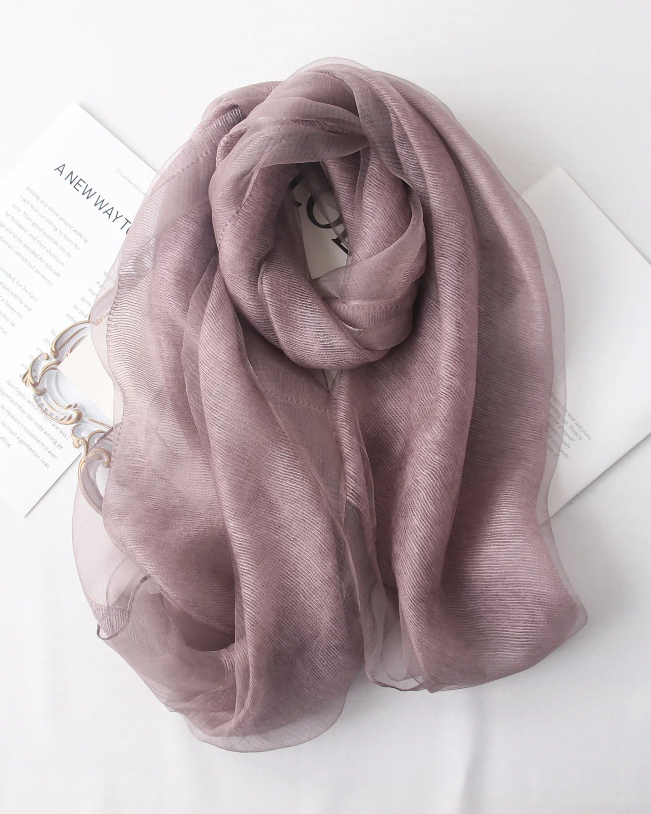 Lightweight Silk Wool Knit Shawl