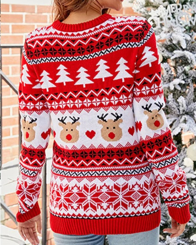 Elk Jacquard Christmas Sweater