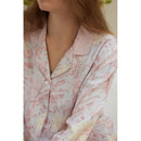 Rayon Satin Floral Print Lapel Pajamas