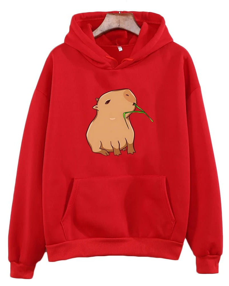 Funny Capybara Print Hoodies