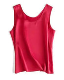 Crew-Neck Sleeveless Silk Top