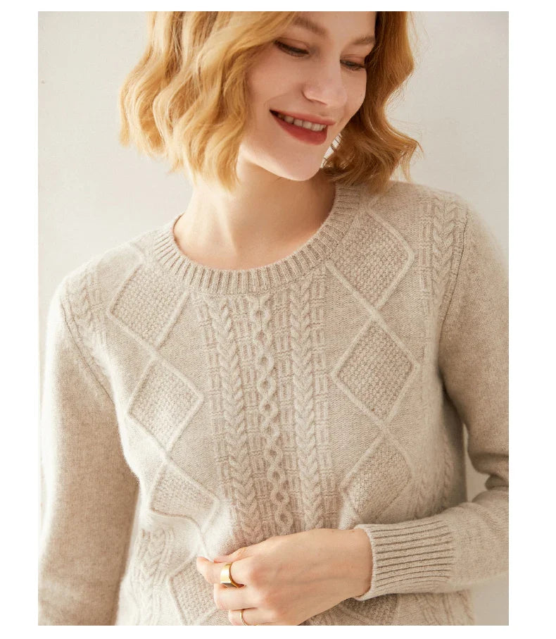 Round-Neck 100% Merino Wool Sweater