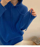 Solid Cashmere Knitted Hoodie