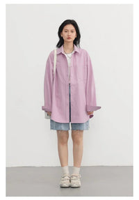 Oversized Long-sleeved Cotton Shirt