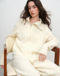 Wool Blend Knit Cardigan Sweater