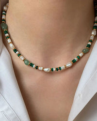 Pearl & Jade Necklace and Bracelet Set
