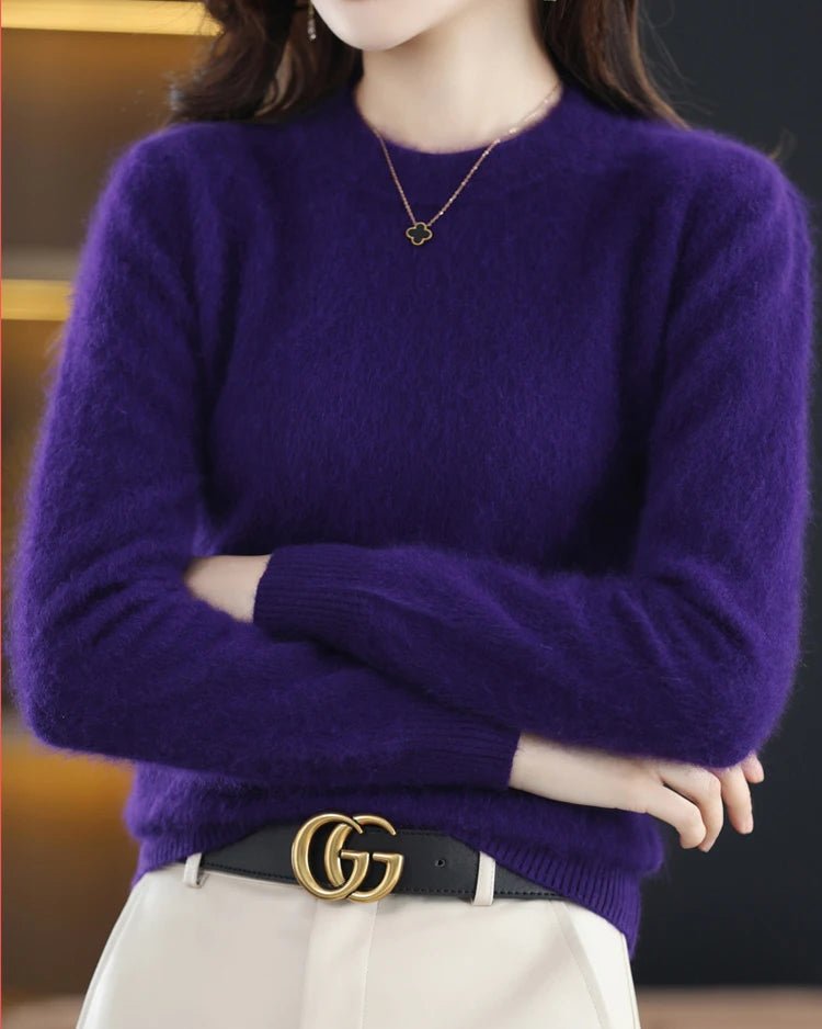 Mink Cashmere Crew Neck Knitted Sweater