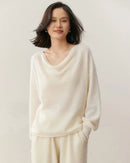 Casual Cashmere Irregular Neckline Sweater
