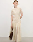 Mesh Embroidery Hollow-Out Patchwork Dress