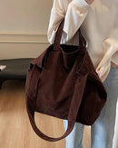 Vintage Suede Shoulder Tote Bag