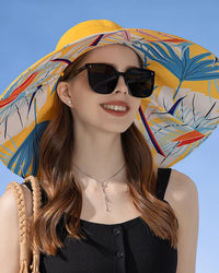 100% Cotton Floral Double-Sided Wide-Brim Bucket Hat