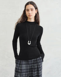 Half-Collar Wool Superfine Seamless Sweater