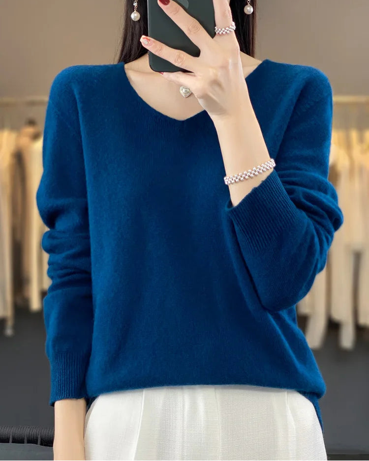 Merino Wool V-Neck Pullover
