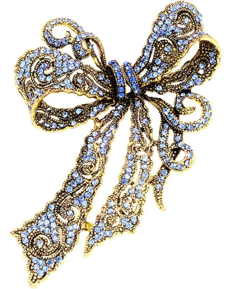 Baroque Rhinestone Bow Brooch
