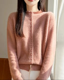 Mock Neck Merino Wool Cardigan