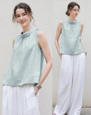 Casual Sleeveless Stand-Up Collar Fashion T-Shirt