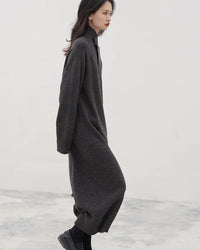 Cashmere Turtleneck Loose Knit Maxi Dress