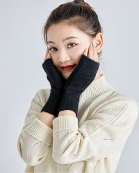 Soft Knit Wrist Warmers Thumb-Hole Mittens