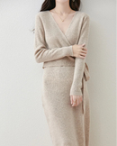 This seamless knit dress drapes with natural ease, its mid-calf length creating a graceful silhouette that flatters without effort. 
