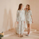 Flower Printed Satin Pajama Set