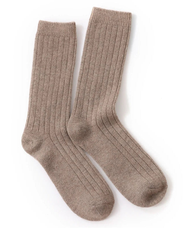 Thick Knit Cashmere Mid-Tube Socks