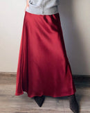 Satin A-Line Maxi Skirt