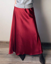 Satin A-Line Maxi Skirt