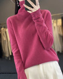 Seamless Merino Wool Turtleneck Sweater