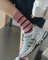 Striped Retro Loose Crew Socks