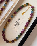 Natural Tourmaline Beaded Necklace