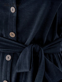 Belted V-Neck Button Front Romper