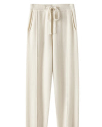 Wool Blend Wide-Leg Knit Pants