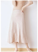 Wool Knitted High Waist A-Line Skirt
