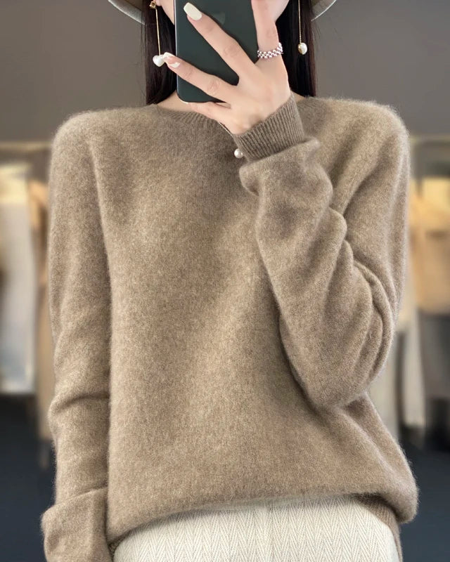 Extrafine Merino Wool Round-Neck Sweater