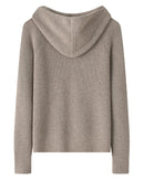 Hooded Cashmere Zip Cardigan