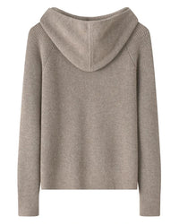 Hooded Cashmere Zip Cardigan