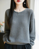 Pure Cotton Openwork Long-Sleeve T-Shirt