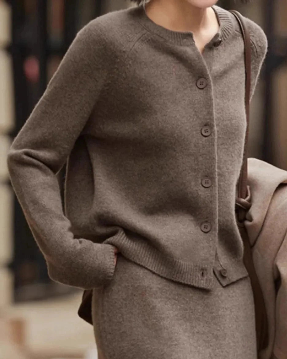 Pure Cashmere Round Neck Cardigan