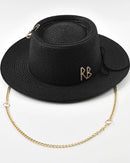 Ribbon-Trim Straw Sun Hat
