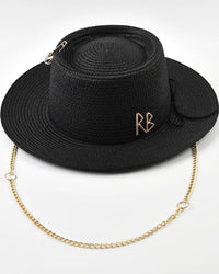 Ribbon-Trim Straw Sun Hat