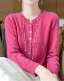 Merino Wool Button-Front Cardigan