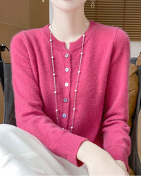 Merino Wool Button-Front Cardigan