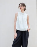 Casual Sleeveless Stand-Up Collar Fashion T-Shirt